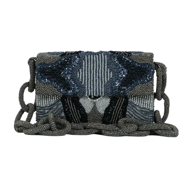 Pewter Pattern Shoulder Beaded Chain
