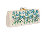 ALESSANDRA Long Clutch - Natural / Blue