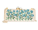 ALESSANDRA Long Clutch - Natural / Blue