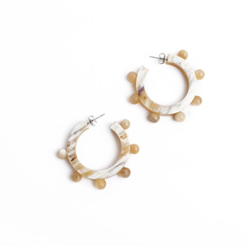 Natural Bead Hoops