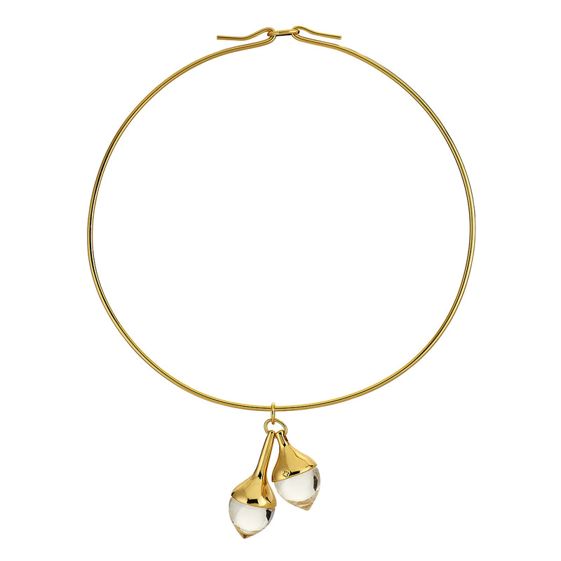 Double Acorn Charm Necklace