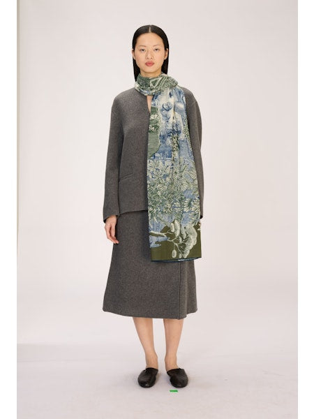 SCARF / ETOLE 100 WOOL SILK PIRANESI KHAKI