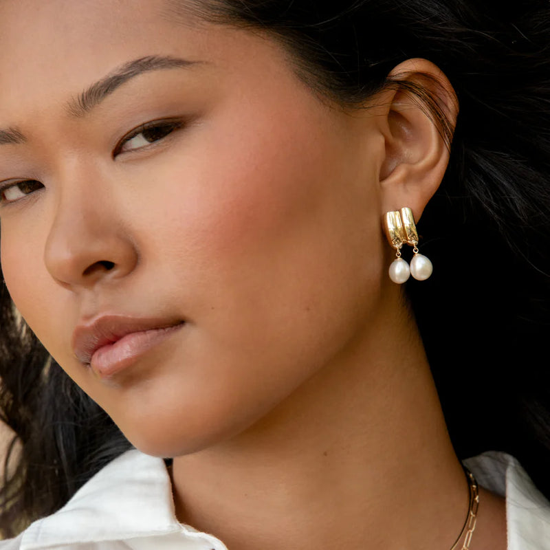Frankie Double Pearl Earrings