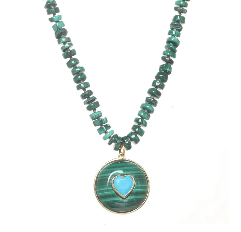 Malachite turquoise heart