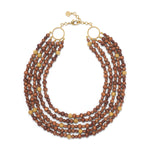 Earth Goddess Beads 5-Strand Necklace - Teak