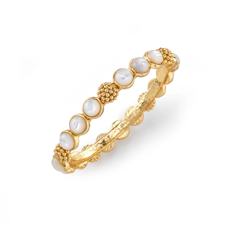 Berry Gem Hinged Bangle - MOP