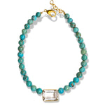 TURQUOISE + EMERALD CUT NECKLACE