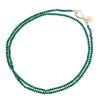 Double Wrap Diamond Cut Beaded Necklace in Malachite