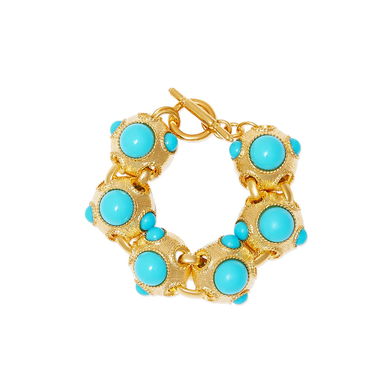 Satin Gold & Turquoise Center