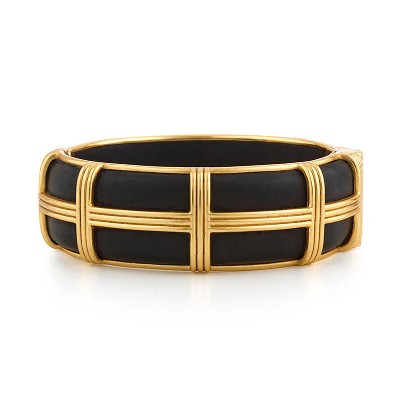 Gaia Hinged Bangle- Ebony