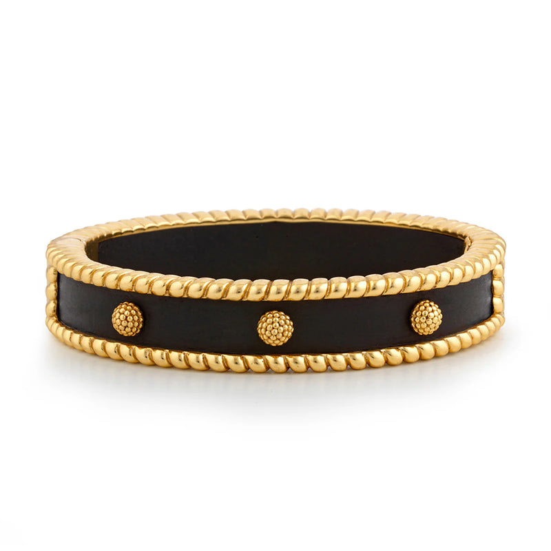 Berry Small Hinged Bangle - Ebony