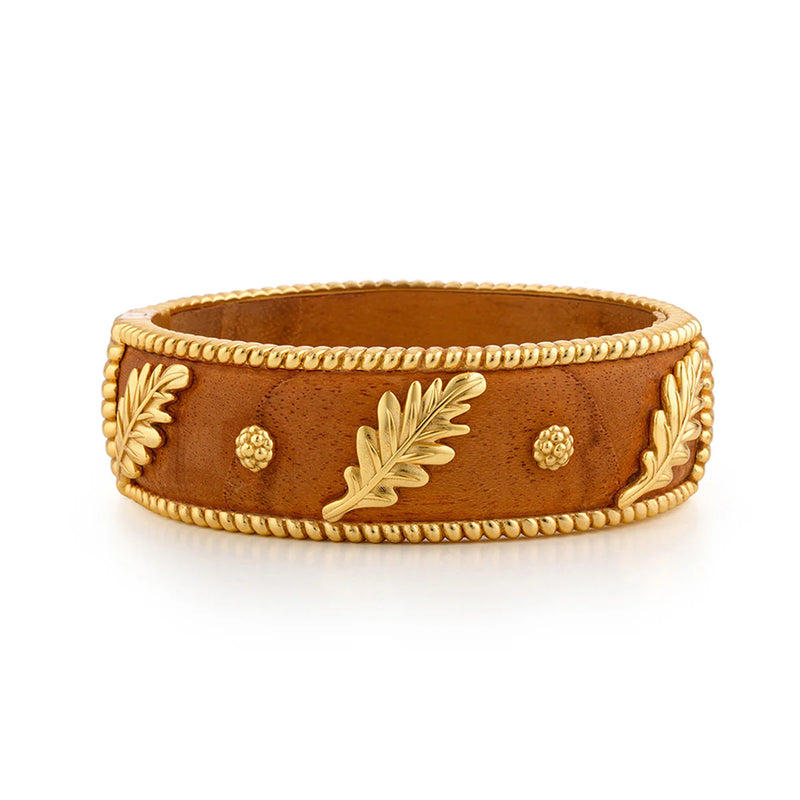 Forest Walk Oak Leaf Bangle - Teak