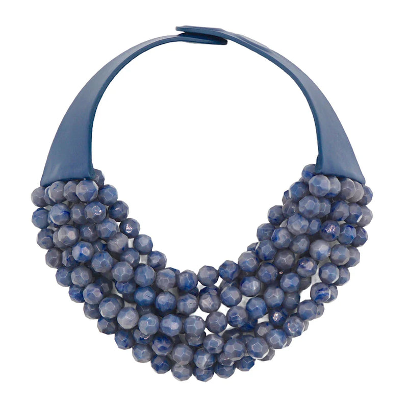 BELLA MARBLE BLUE DENIM NECKLACE