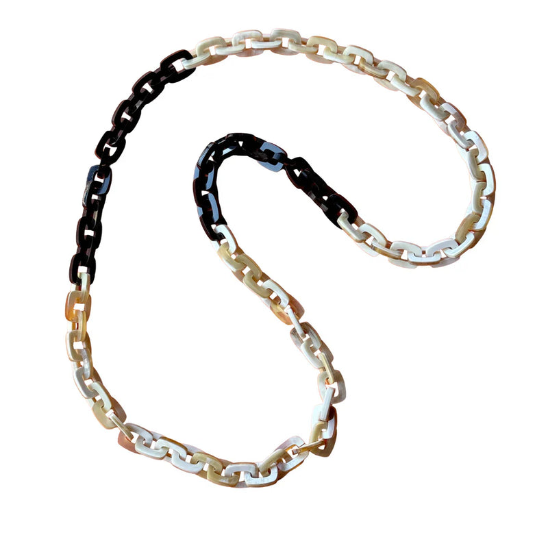 Black And Light Horn Link Necklace