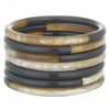 Natural Horn Bangle Set of 7 With Lacquer
