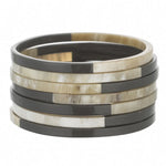 Natural Horn Set Of 7 Bangles With Lacquer