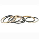 Natural Horn Set Of 7 Bangles With Lacquer