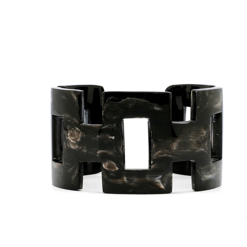 Geometric Black + Light Horn Cuff