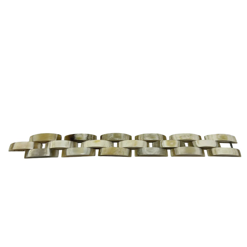 Genuine Horn Geometric Flat Link Bracelet