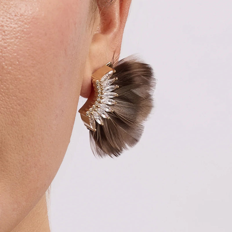LUXE MINI MADELINE FEATHER EARRINGS