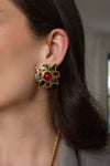 GOLD MALTESE CROSS CLIP EARRINGS