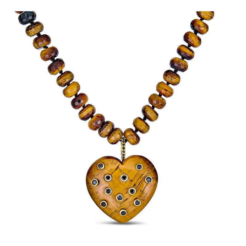Tigers Eye Gemstone Heart