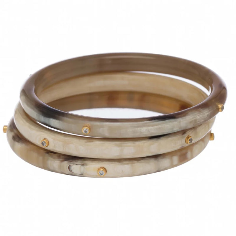 Natural Horn Bangles with Crystals