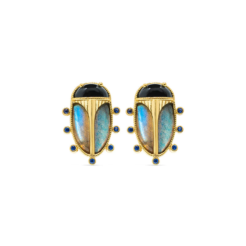 Scarab Clip Earrings