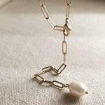 Lea Pearl Lariat Necklace