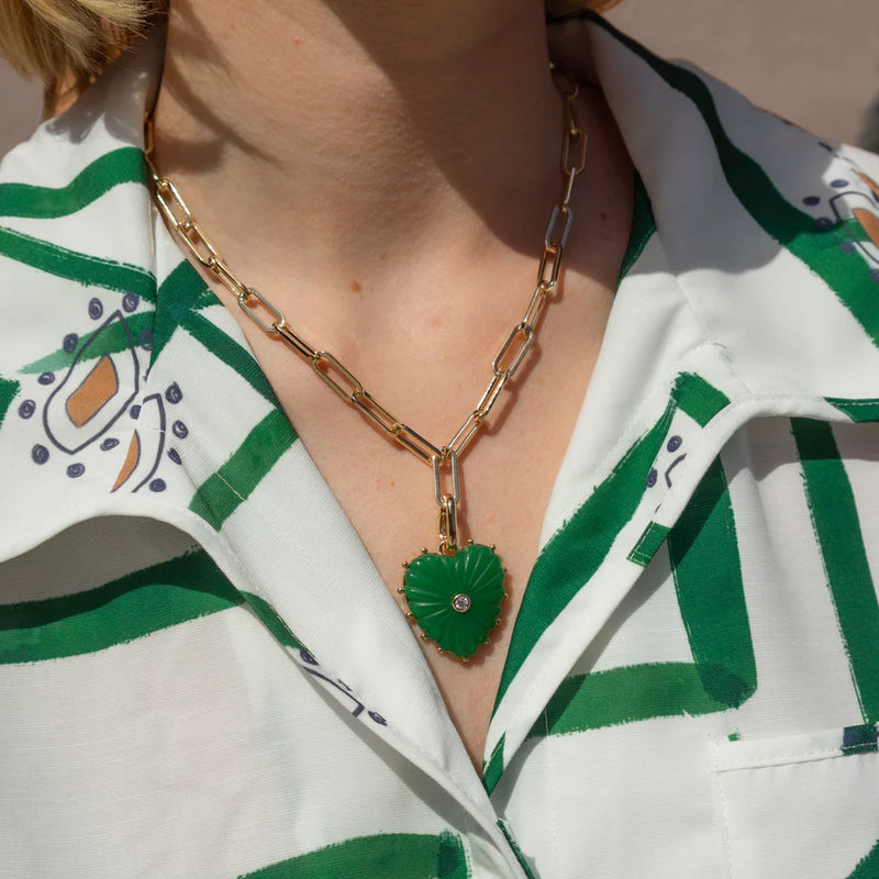 Malene Green Jade Clip