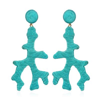Seychelles Silk Coral Drop Earrings Turquoise
