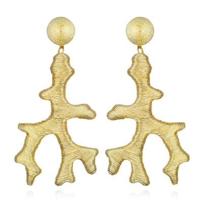 Seychelles Silk Coral Drop Earrings Gold