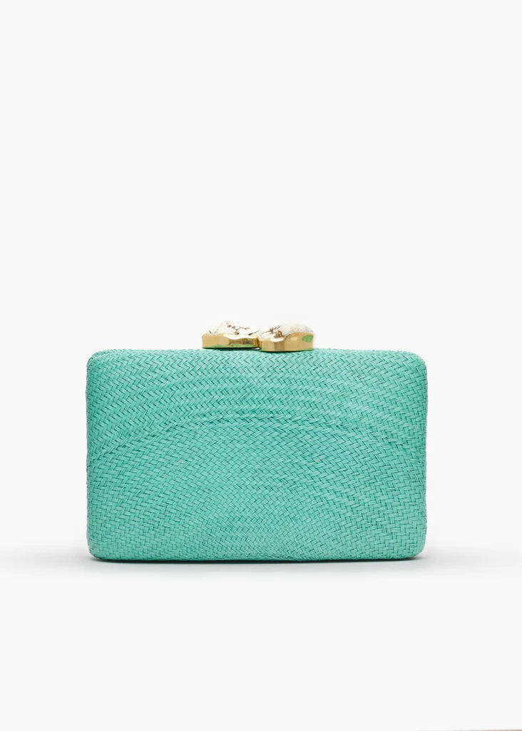 Turquoise White Stone Clutch